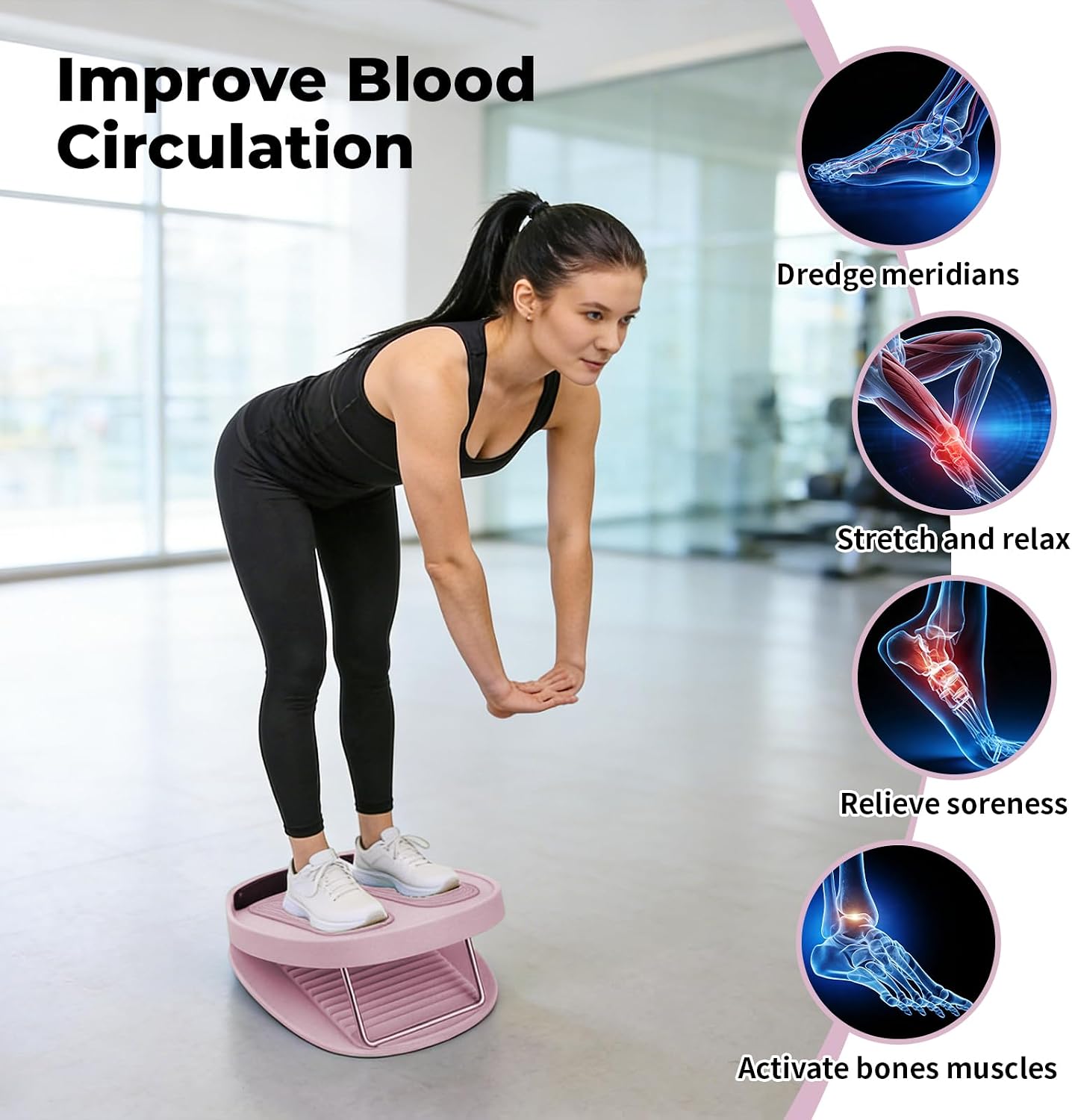 Adjustable Calf Stretcher Slant Board, 15-Level Incline for Ankle Rehab | Lightweight ankle stretch board for shin splints & Achilles tendonitis, home gym travel rehab