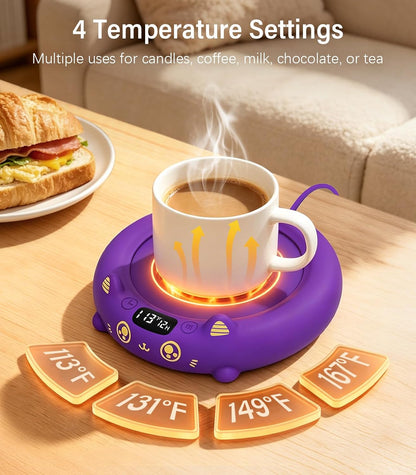 Supsonic Coffee Mug Warmer, Cup Warmer for Desk with 4 Temp Settings | Fast heating beverage, 2-12h Auto shut-off, Constant temperature, Smart gift for women men, Works with tea, milk, candle