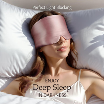 Zenssia 100% Mulberry Silk Sleep Mask Eye Mask for Men and Women, Light Plum