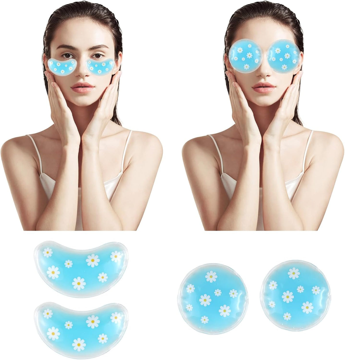 Pallesen Gel Ice Pack Reusable Cooling Eye Pads and Under Patches,Eye Hot Cold Treatment for Redness,Pain Relief Relax