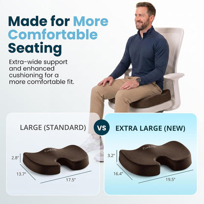 ComfiLife Premium Gel & Memory Foam Seat Cushion – Doctor Recommended Office Chair Cushion, Car Seat Cushion – Chair Cushions for Back & Sciatica Pain Relief – Seat Cushions for Office & Desk (Black)