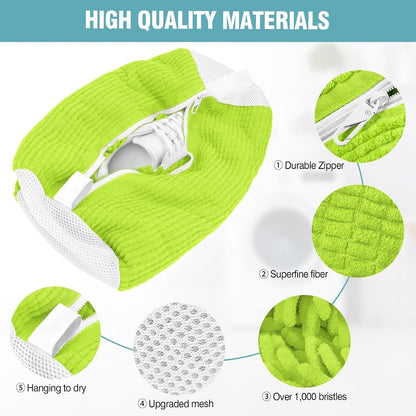 Shoe Washing Machine Bag, Shoe Laundry Bag for Washer and Dryer | 2 Pack Shoe Cleaning Bag for Sneakers & Tennis Shoes, XXL Size, Shoe Protection, Dry Bags, Zipper Hook, Travel & Dorm Storage