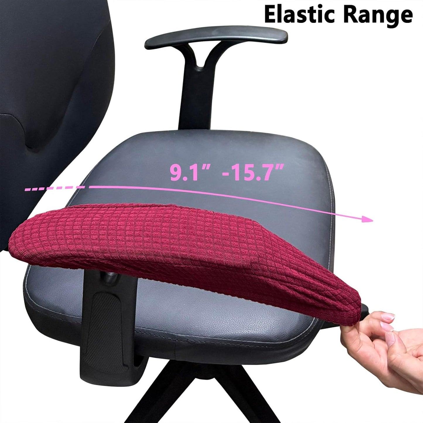 Melaluxe Office Chair Armrest Covers, Stretchable Removable Washable Chair Arm Covers, Elastic Desk Computer Gaming Chair Arm Rest Protector Slipcovers (Black)