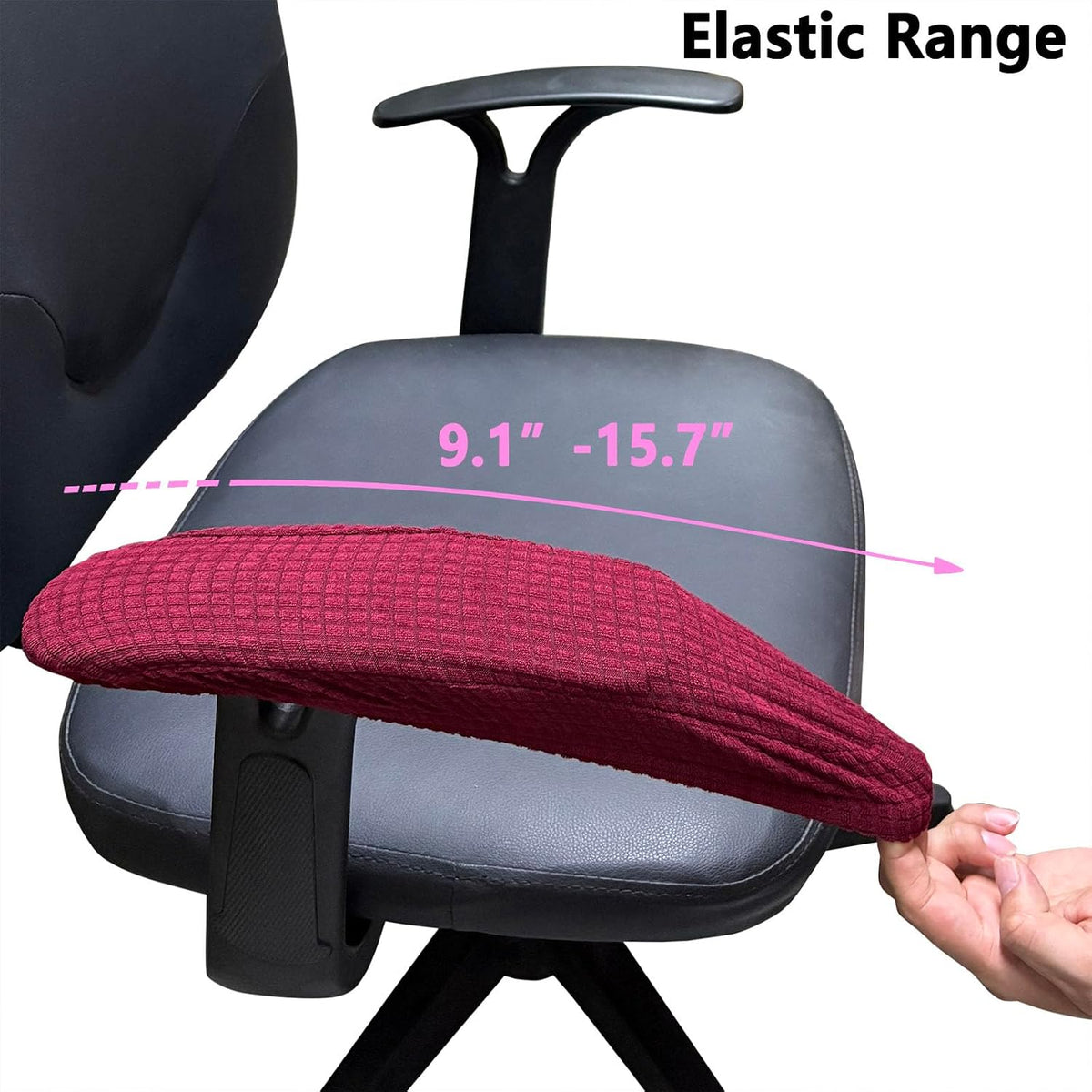 Melaluxe Office Chair Armrest Covers, Stretchable Removable Washable Chair Arm Covers, Elastic Desk Computer Gaming Chair Arm Rest Protector Slipcovers (Black)