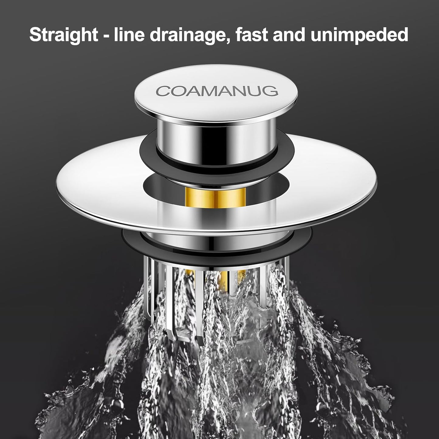 coamanug Bathtub Stopper | Shower Drain Hair Catcher, Pop-up Tub Stopper with Strainer | Bathroom Drain Plug | Drain Protector for 1-1/2 to 1-3/4"" Bath Drain Hole