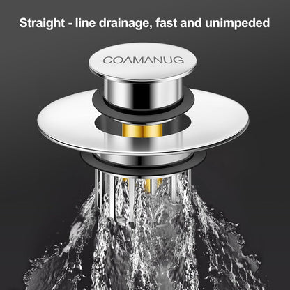 coamanug Bathtub Stopper | Shower Drain Hair Catcher, Pop-up Tub Stopper with Strainer | Bathroom Drain Plug | Drain Protector for 1-1/2 to 1-3/4"" Bath Drain Hole