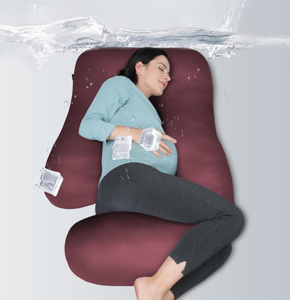 MOON PARK Pregnancy Pillows for Sleeping - 57 Inch U Shaped Full Body Maternity Pillow with Removable Cover - Support for Back, Legs, Belly, Hips - Pregnancy Pillow for Women - Grey