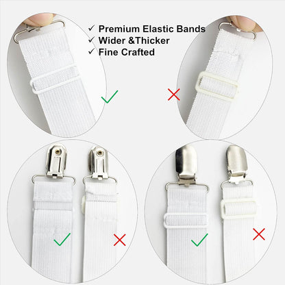 RayTour Sheet Straps Bed Sheet Keeper Holder for Corners Sheet Stays Suspender Clips Fitted Sheet Holder Clips Garters Fasteners Mattress Clamps