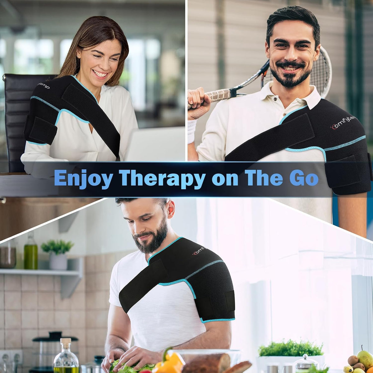 Comfytemp Shoulder Ice Pack Wrap, Shoulder Brace for Shoulders Pain Relief