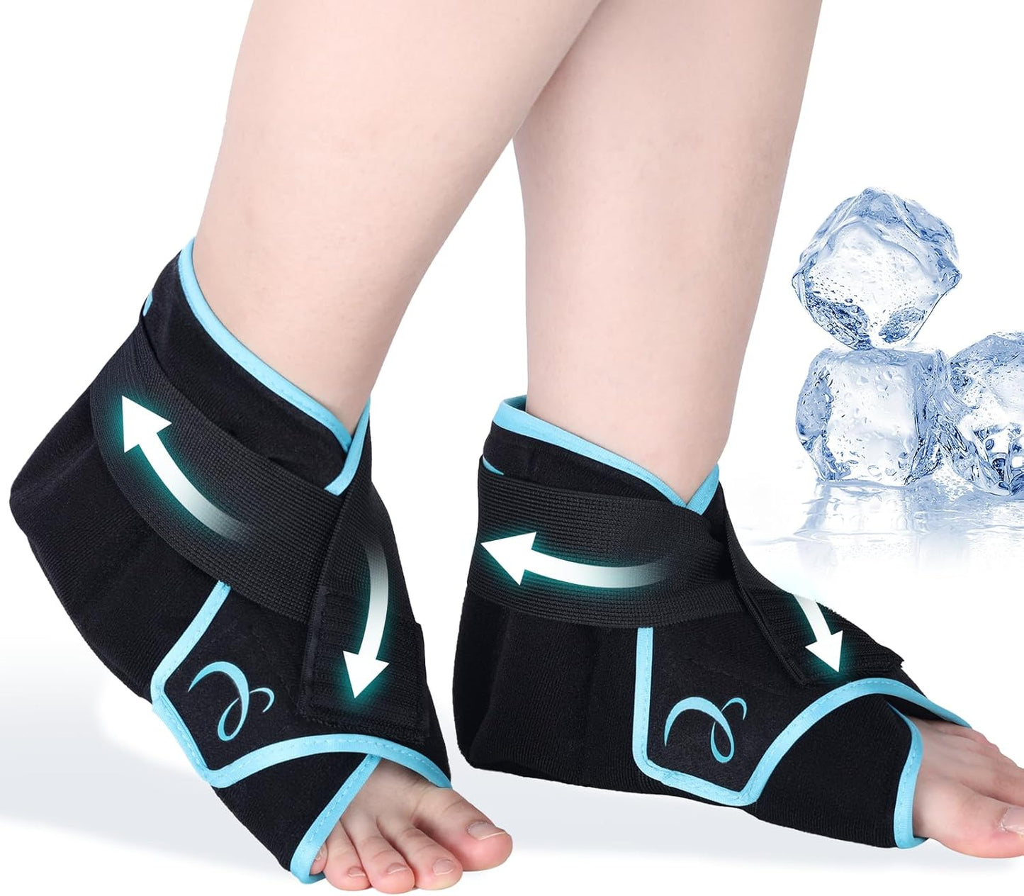 Comfytemp Ankle Foot Ice Pack Wrap for Plantar Fasciitis Relief, FSA Eligible HSA, Ankles Brace for Sprain Pain, Heel Spur, Swelling, Achilles Tendonitis, Hot Cold Gel Ice Pack for Injuries Reusable
