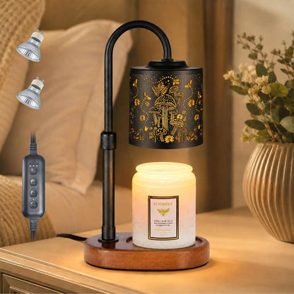 Dimmable Candle Warmer Lamp with Timer Adjustable Height for Scented Jar Candles Electric Candle Wax Melt Warmer for Home Decor Christmas Birthday Gifts for Women Mom(Hummingbird)