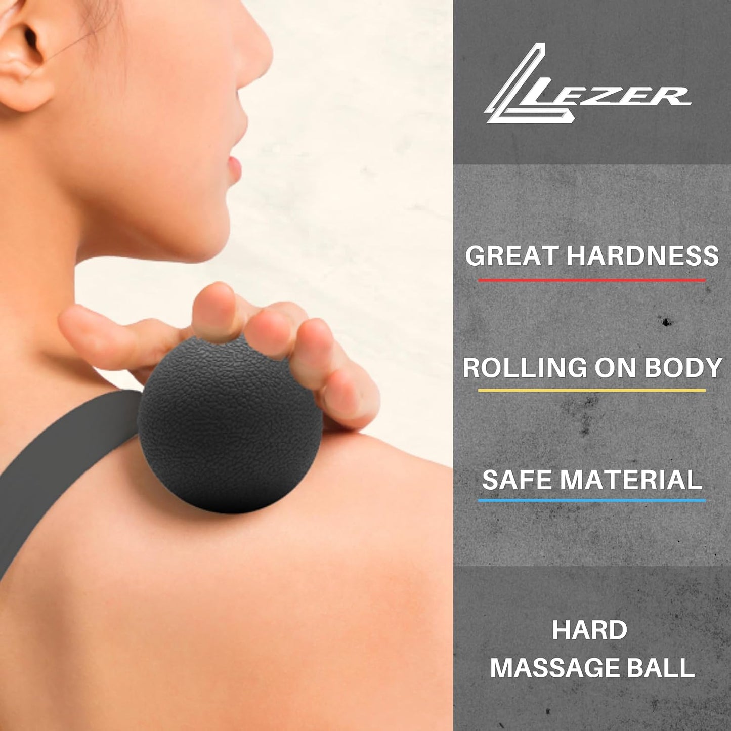 LEZER Trigger Massage Point, Manual Massage Ball, Muscle Knots Relief Tool, Myofascial Release, Physical Therapy, Deep Tissue Back Massage, Plantar Fasciitis, 2.9 in x 2.1 in (Green)