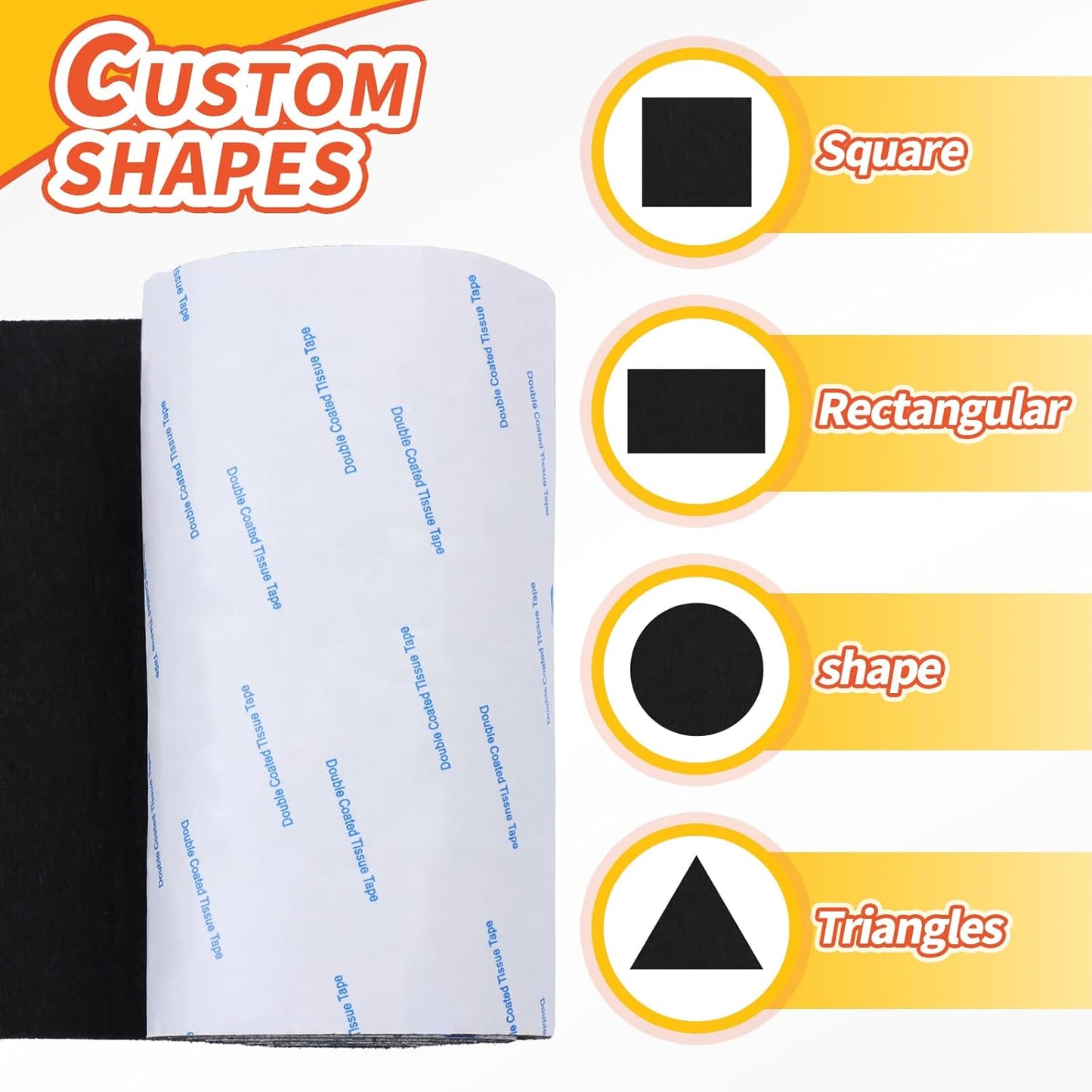 Felt Furniture Pads, 40 x 5 x 0.12 Inch Felt Strips | Non Slip Self Adhesive Cuttable Heavy Duty Felt Tape for Protecting Hardwood Floors Chair Wall Protector, Black