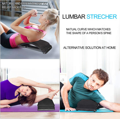 Multi-Level Back Stretcher Device, Lumbar Back Stretching Device, Memory Foam Lumbar Pillow Back Pain Support for Office Chair and Pain Relief(Blue)