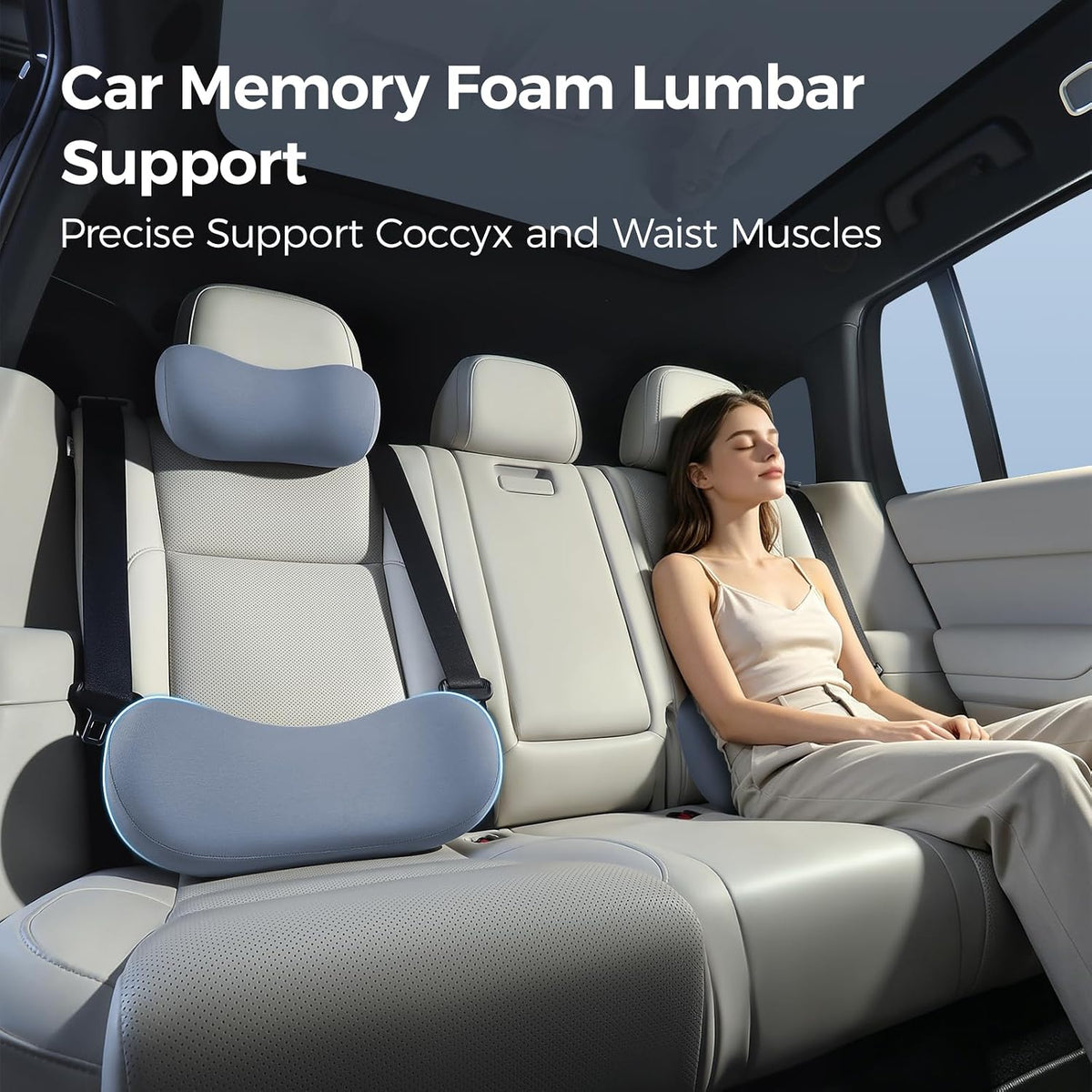 BABUR Lumbar Support Pillow for Car, Coccyx Pain Relief Cushion