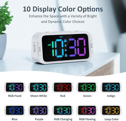 Odokee Digital Dual Alarm Clock for Bedroom with 0-100% Dimmable Display
