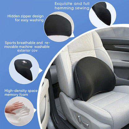 Super Cozy Lumbar Support Pillow for Car/Office Chair, 100% Memory Foam