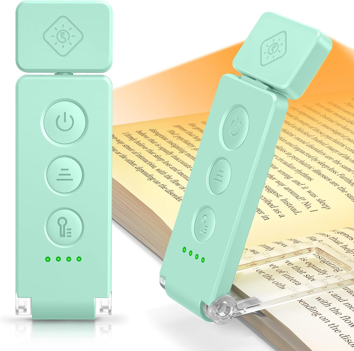 Glocusent Book Light for Night Reading, 12 LED Rechargeable Lamp