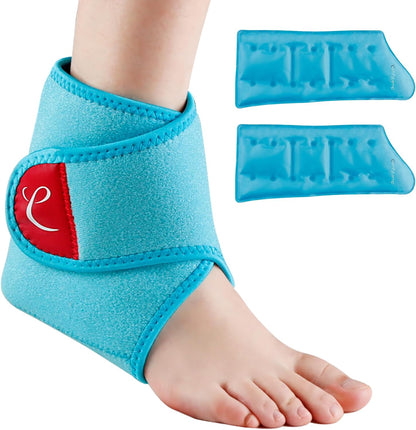 Comfytemp Ankle Foot Ice Pack Wrap for Plantar Fasciitis Relief, FSA Eligible HSA, Ankles Brace for Sprain Pain, Heel Spur, Swelling, Achilles Tendonitis, Hot Cold Gel Ice Pack for Injuries Reusable