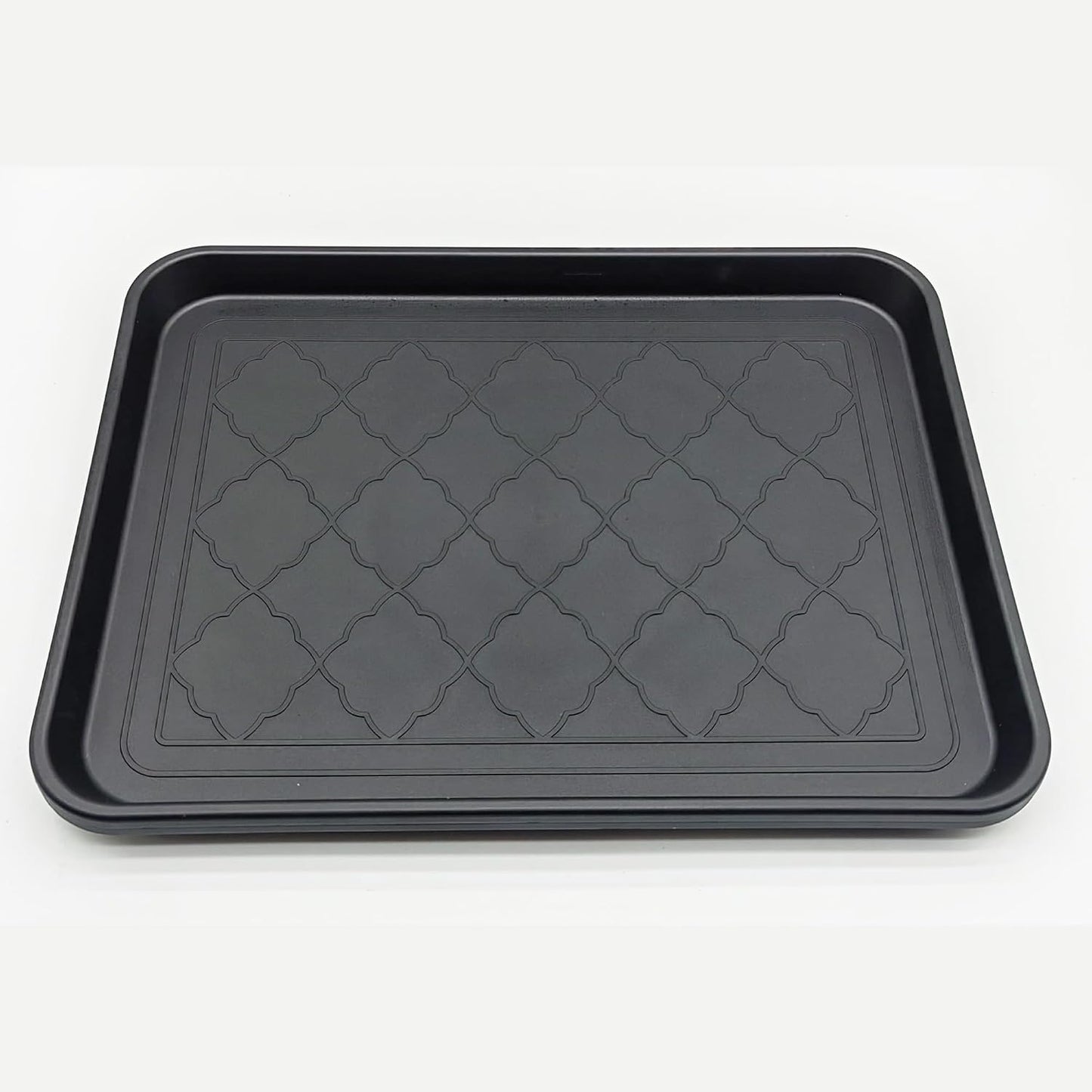 Boot Tray for Entryway Indoor, 3 Pack Wet Shoe Trays for Floor Protection, Non-Slip Plastic Boot Shoe Mat Tray w/Lip, Mudroom(13.7 inx10.8 inx1.2in)