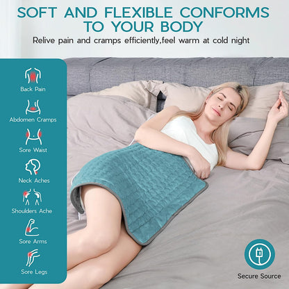 Heating Pad for Period Cramps, Heating Pad for Back/Neck/Shoulder Muscle Pain, 6 Heating&4 Timer Setting, Auto Shut Off, Dry/Moist Heat & Machine Washable, Gray Birthday Christmas Gifts for Women Mom