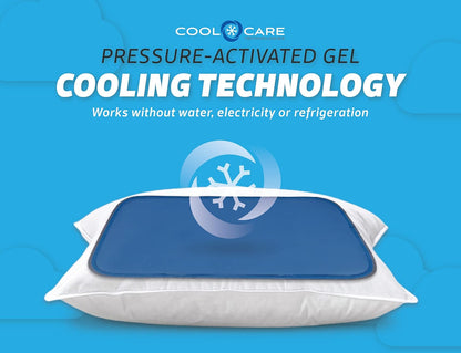 Cool Care Technologies Cooling Pad for Bed - Pressure Activated Gel Provides Instant Relief - Ideal for Fevers, Hot Flashes, Night Sweats