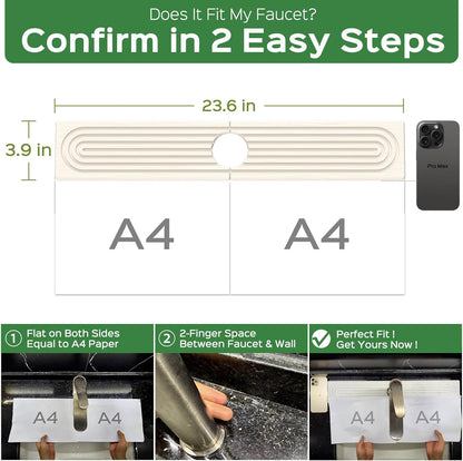 23.6 Inch Stone Faucet Mat for Kitchen Sink Splash Guard - Diatomite Quick Dry Stone Mat Kitchen Sink Protectors, Water-Absorbent Faucet Handle Drip Tray(White, 23.6" x 3.9")