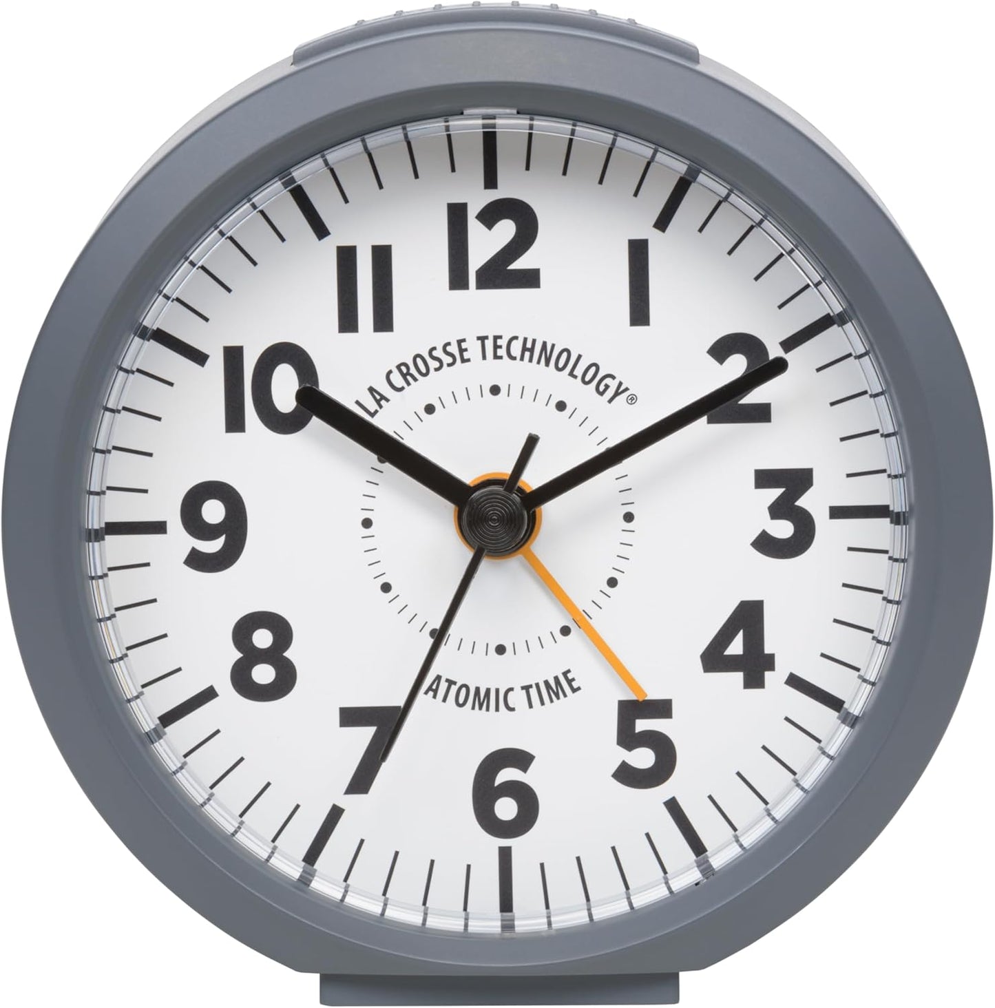 La Crosse Technology 617-710B-INT 4-Inch Round Black Atomic Analog Alarm Clock