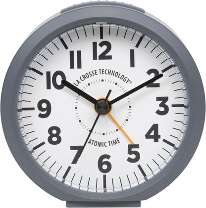 La Crosse Technology 617-710B-INT 4-Inch Round Black Atomic Analog Alarm Clock