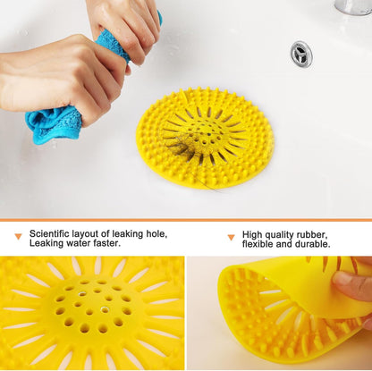 Gotega 5 Pack Sink Drain Strainer, Hair Catcher for Bathroom Tub Shower | Sink Hair Catcher Shower Drain Durable Silicone Hair Stopper Shower Drain Cover Hair Trap, Bathroom Sink Replacement