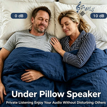 Under Pillow Speaker for Sleeping, Bone Conduction Sleep Speaker for Side Sleeper - 36 Built-in White Noises Natural Sounds, Wireless Bluetooth, TF Card Slot, Auto Off Timer, Portable Bedside Device