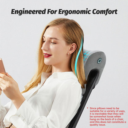 Office Chair with Headrest, Memory Foam Neck Support Pillow, Desk Pillow for Napping, Arm & Chest Support Flexible Hanging Cushion, Fits Most Office Chairs, Removable Washable Gray Cover