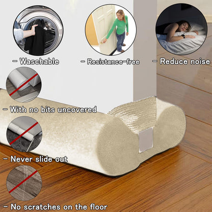 BKSAI Door Draft Stopper for Doors 29-35" No Adhesive Draft Stopper for Bottom of Door Draught Excluder Under Door Wind Blocker Reduce Noise Draught Excluder Sweep Sound Proof(Black) | No Adhesive, For Bottom of Door, Wind Blocker, Reduce Noise, Sound
