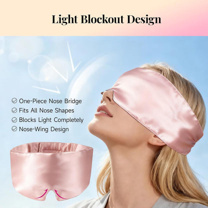 Silk Sleep Mask – 100% Mulberry Silk Eye Mask for Sleeping, Soft Slip Feel, Adjustable Headband, Blackout for Side Sleepers, Men & Women | Soft Slip Feel, Adjustable Headband, Blackout for Side Sleepers, Men & Women