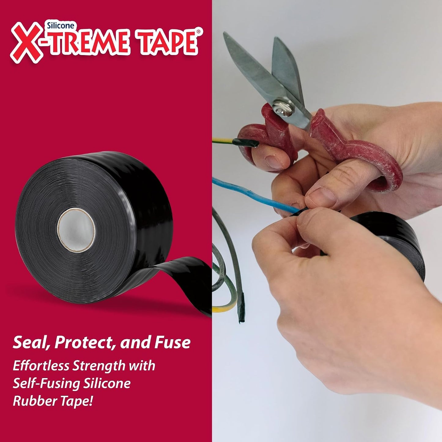 X-Treme Tape Self Fusing Silicone Tape - 1" x 10 Ft Roll - White | Heavy Duty Rubber Electrical Tape, Waterproof, For Automotive, Hose, Pipe, Outdoor & Emergency Repairs, Insulating, Flexible