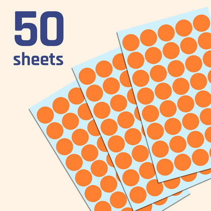 2000 Pack, 3/4" Round Colored Dot Stickers Labels - 10 Colors