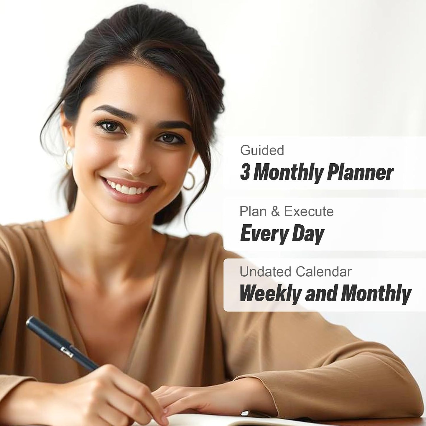 Freedom Mastery Daily Journal of Gratitude, Productivity & Habit Tracker | Undated 90-Day Planner with Daily Reflection, Mindfulness, Positivity, Vision Board & Stickers, Gratitude Journal for Women