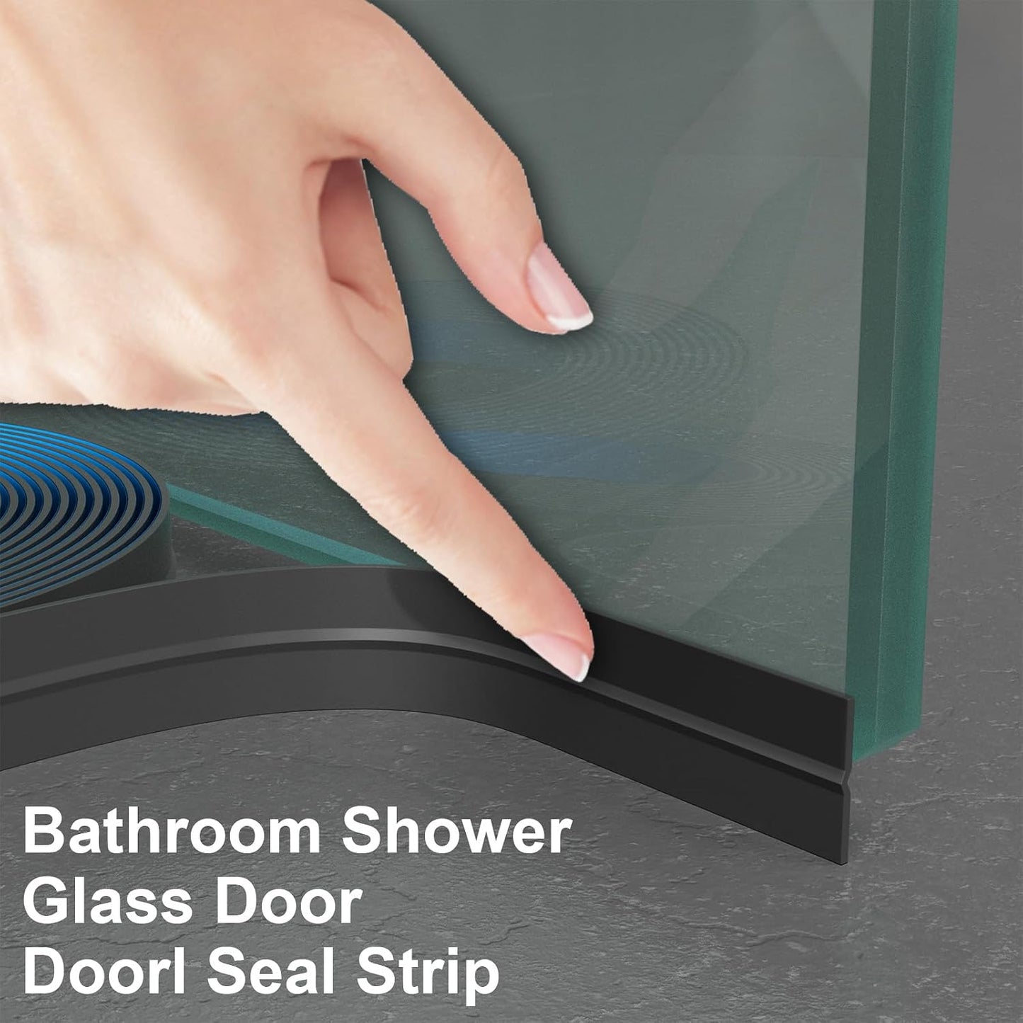 Weather Stripping Door Seal, 20 Ft Shower Door Seal, Clear, 1 in | Flexible door sweep for frames, fits doors, windows, and glass showers, seals gaps up to 0.5", blocks air leaks and dust