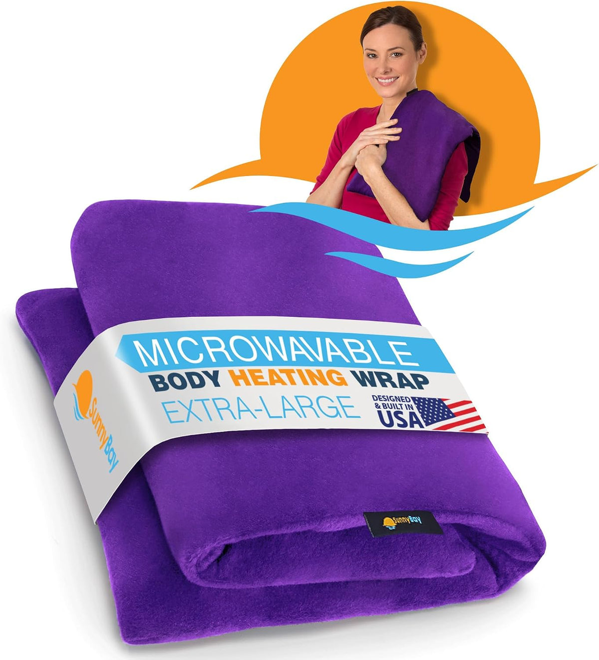 SunnyBay Extra Large Heating Pad, 10x24 inch, 2.8 lb, Navy Blue