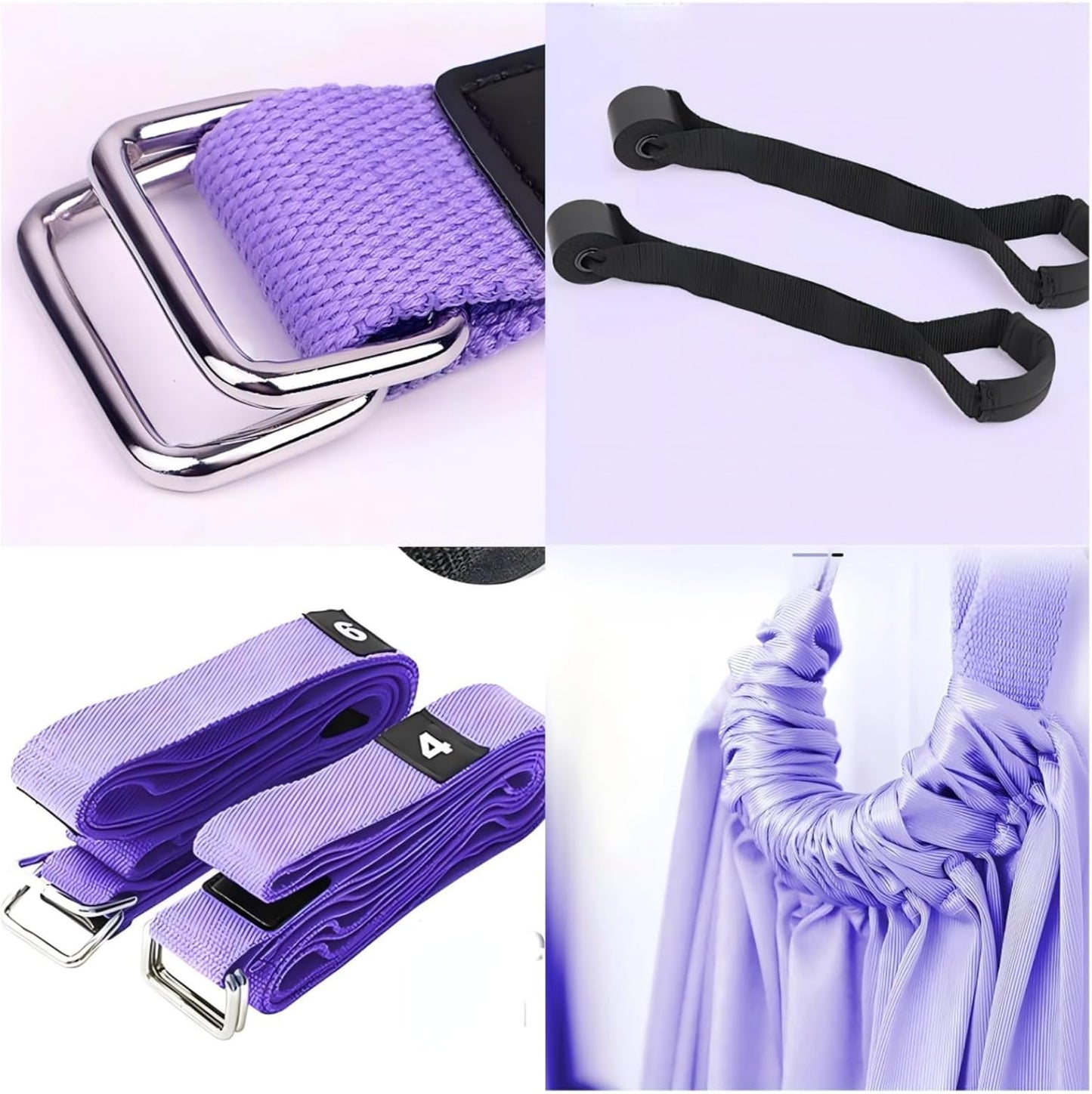 Door Swing Yoga Silk Yoga Strap for Home Aerial Flexibility Training | Soft silky fabric, door mounted design, full body stretch, aerial yoga workout for adults & dancers