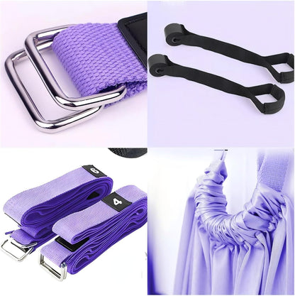 Door Swing Yoga Silk Yoga Strap for Home Aerial Flexibility Training | Soft silky fabric, door mounted design, full body stretch, aerial yoga workout for adults & dancers