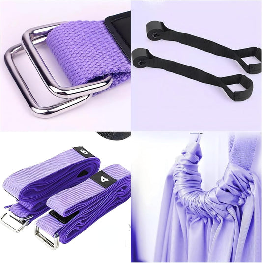 Door Swing Yoga Silk Yoga Strap for Home Aerial Flexibility Training | Soft silky fabric, door mounted design, full body stretch, aerial yoga workout for adults & dancers