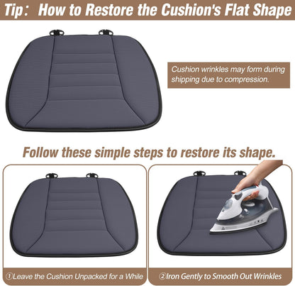 Car Seat Cushion Pad 1.2" Thick Comfort Seat Protector for Car Driver Seat Office Chair Home Use Memory Foam Seat Cushion with Non Slip Bottom, 20'' x 18.5'', Black