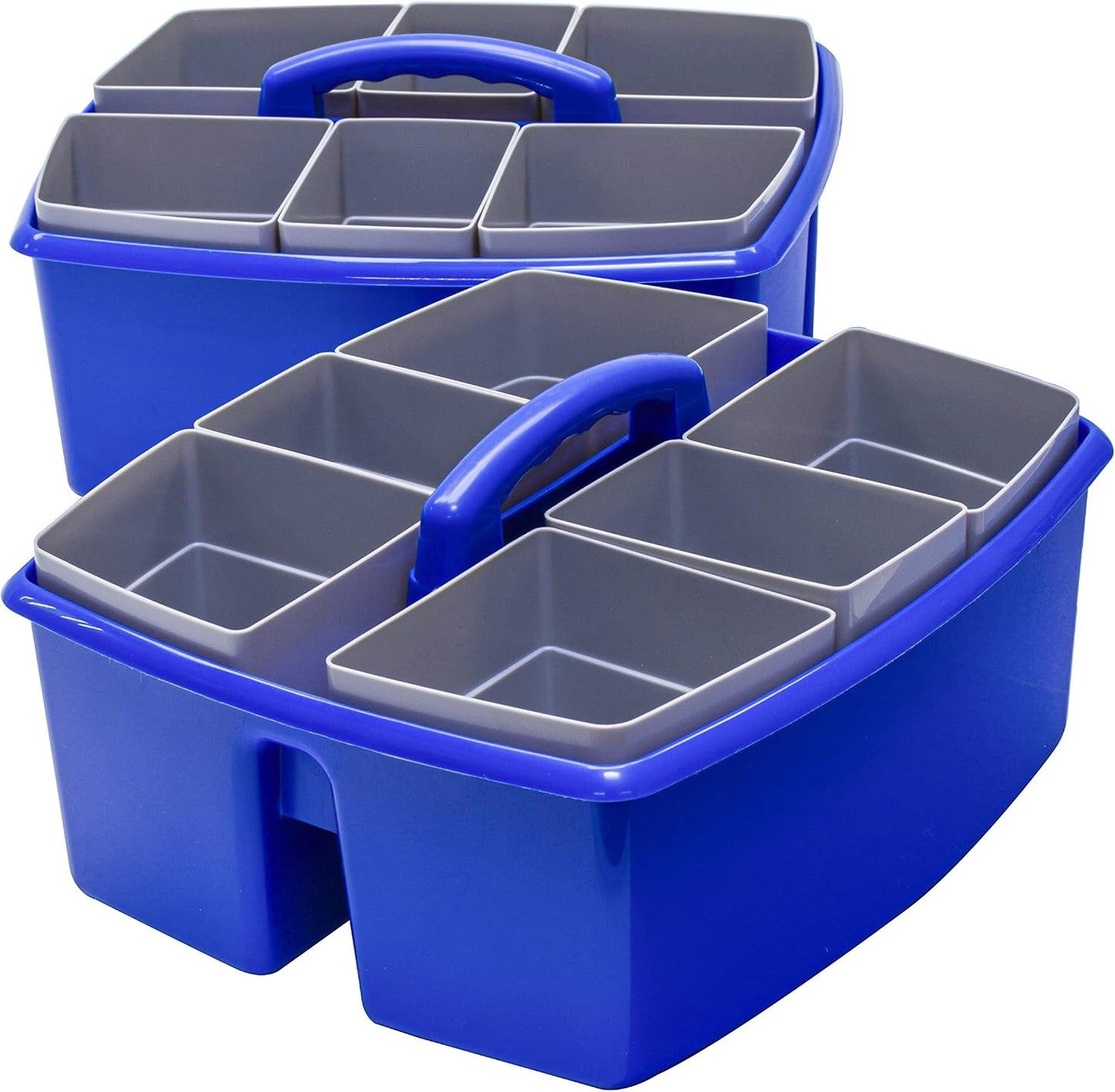 Storex 2-Compartment Large Cleaning Caddy – Multipurpose Supply Organizer with Handle - Black, 1-Pack (00973A06C)