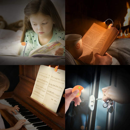 Kids Rechargeable Book Light, Clip on Reading Light for Kid, Kids Reading Lights, Amber Book Light for Reading in Bed, 2 Lighting Modes, Blue Light Blocking, Bookmark Light for Bookworms-Green