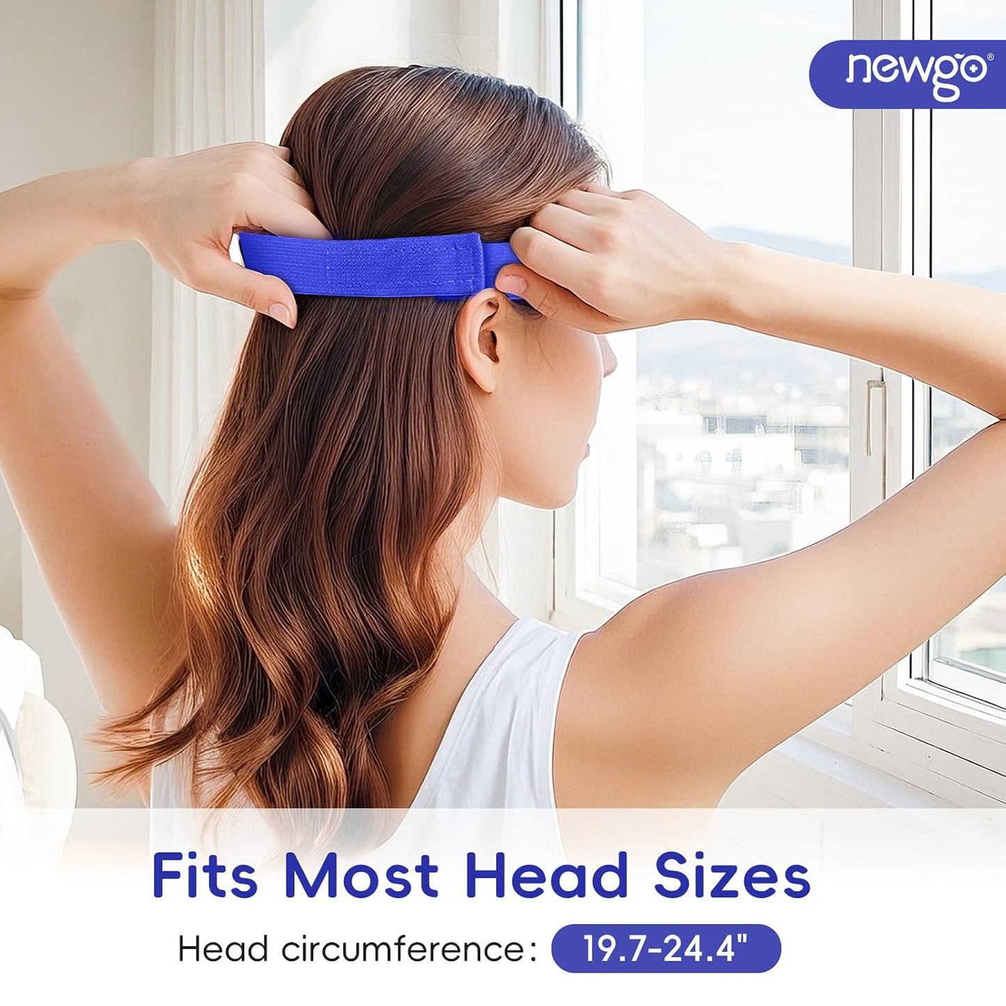 NEWGO Cooling Gel Eye Mask - Reusable Cold Pack for Puffy Eyes, Dark Circles, Migraine, Stress Relief - Purple With Soft Plush Backing
