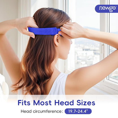 NEWGO Cooling Gel Eye Mask - Reusable Cold Pack for Puffy Eyes, Dark Circles, Migraine, Stress Relief - Purple With Soft Plush Backing