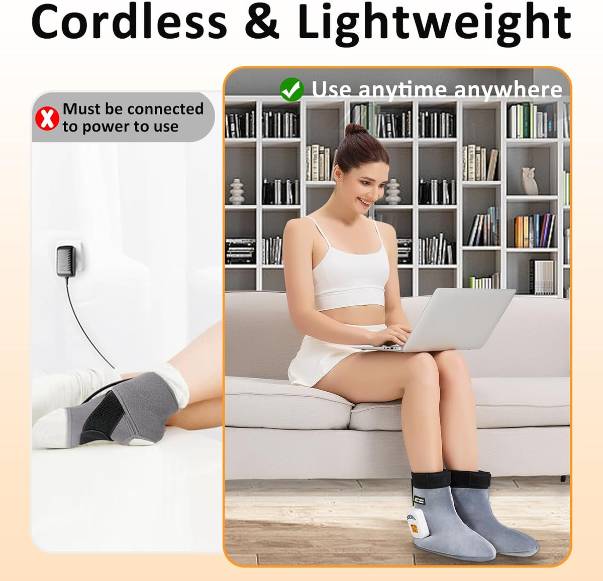 Feet Warmers, 5000mAh Rechargeable Foot &Ankle Heating Pad for Circulation