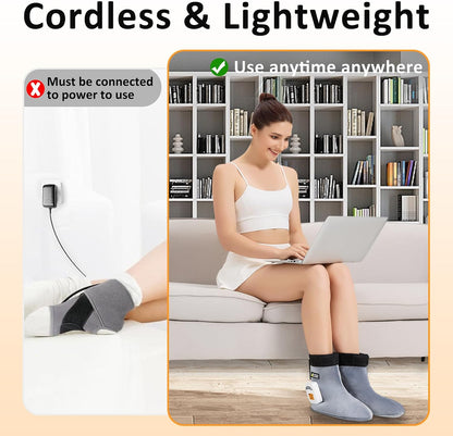 Feet Warmers, 5000mAh Rechargeable Foot &Ankle Heating Pad for Circulation