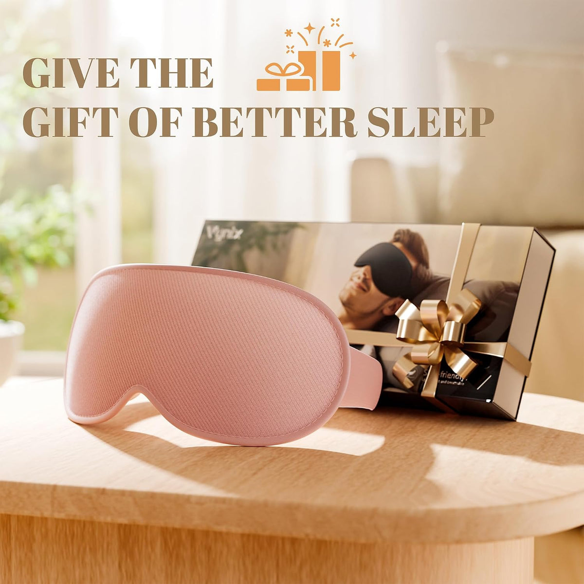 Sleep Mask for Men Women - 100% Blackout Eye Masks for Sleep, Zero Pressure 3D Sleeping Mask, Adjustable Light Blocking Eye Cover Blindfold for Travel, Nap, Night Work, Office - Black